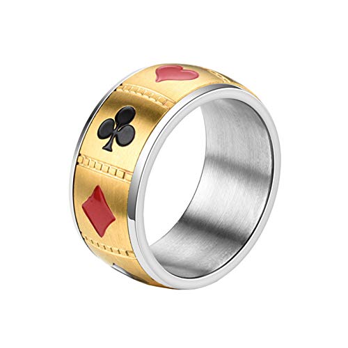 Bague Feng Shui rotative anti-stress homme en acier de 8mm
