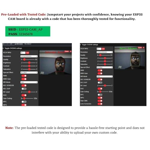 Image of ESP32-CAM Development Board with WiFi + Bluetooth OV3660 Camera Module | Pre-Loaded with Face Recognition Code | with Free Tutorial Support