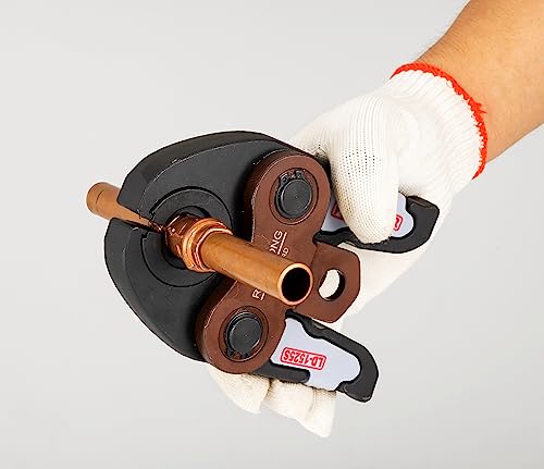 REDLOONG Copper Tube Fittings Hydraulic Pipe Crimping Tool with 1/2 inch,3/4 inch and 1 inch Jaw Copper Pipe Propress Crimpers Pressing Pliers,Suit for Viega and ProPress copper fitting andTee Fitting