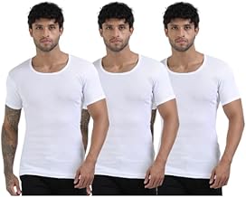 Crystal Men's Cotton Rib Half Sleeve Vest (Multipack)