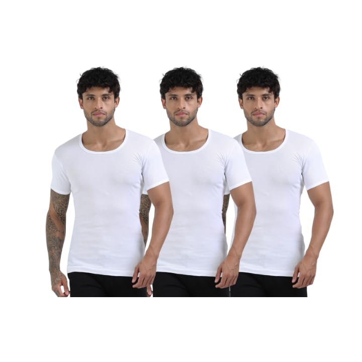 crystal Men's Cotton Rib Half Sleeve Vest (Multipack)-picture-53