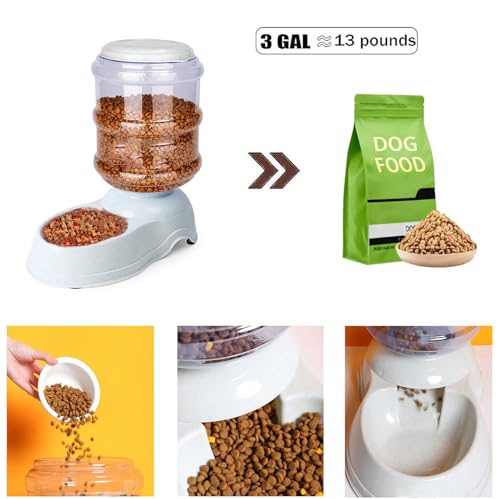 Automatic Dog Feeder and Water Dispenser Set for Large Dogs, 3 Gallon Gravity Dog Cat Food and Water Dispenser Set with Pet Food Bowl,Large Pet Food Water Dispenser Station - Image 4