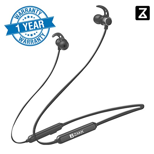 Zakk Flex Neckband Wireless Bluetooth Magnetic Earphone with Mic (Grey)