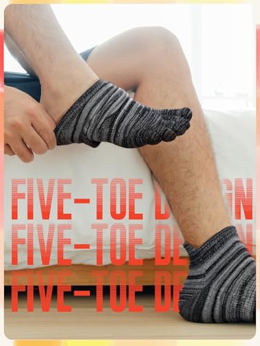 Image of Fourluoo 3 /6 Pairs Women Toe Socks Cotton Breathable Ankle Five Toe Socks for Men Women Athletic Running