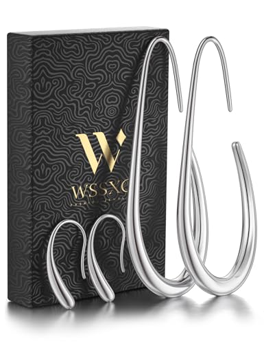 2Pairs Lightweight Teardrop Hoop Earrings for Women - 18k Gold Plated Large Small Size Oval Pull Through Hoop Earrings Teen Gift High Polished Statement Jewelry for Women