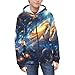 Sprowallow Space Planet Sweatshirt for Boys/Girls Long Sleeve Zip-UP Hoodies with Pockets Kids Activewear Children's Sports Coat Fashion Hoodies