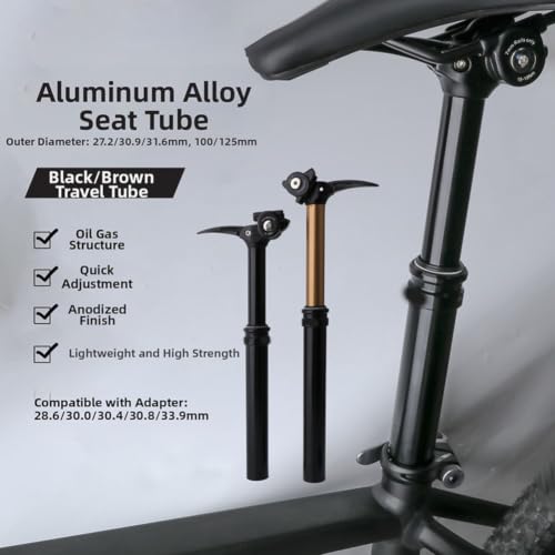 Tija de sillín cuentagotas resistente de aleación de aluminio con diseño sellado 3