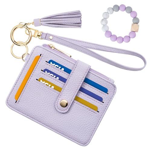 Airkit Credit Card Holder for Women, Small Keychain Wristlet Wallets | RFID Bloc...