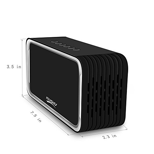 Portable Bluetooth Speaker, Radio Clock, with 2x6W Acoustic Drivers, 7-Inch LED Display, Night Light, Dual Alarm Clock, Slots for Micro SD Card & USB & AUX-in, for Smart Phone Tablet MP3 PC(Upgraded) - Thumbnail 5