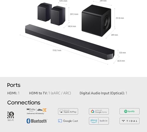 Image of SAMSUNG Soundbar HW-Q930F /ZF 2025 - Dolby Atmos Wireless, Q-Symphony, 9.1.4 channels, SpaceFit Sound Pro and compatible with voice assistants