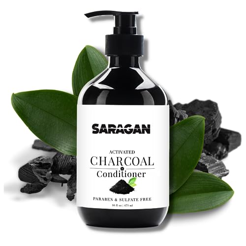 Saragan Activated Charcoal Conditioner - Clarifying Conditioner W/Argan Oil And Jojoba Oil - Sulfate Free Conditioner For Women And Men W/Oily Hair - Charcoal Detox Conditioner Hair Care (16 Oz) #TOP7