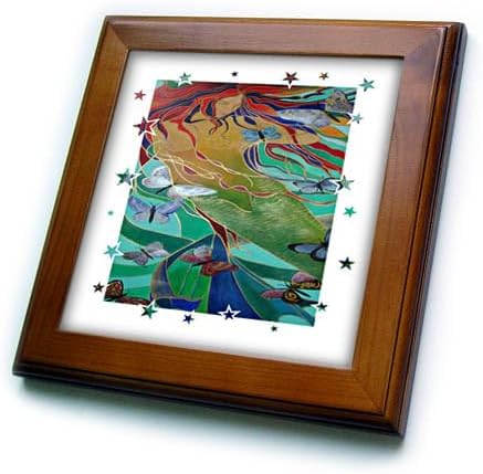 3dRose ft_23747_1 Mythology Mermaid Framed Tile, 8 by 8-Inch