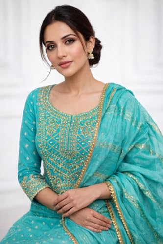 Image of LATEST DRESS MATERIAL FOR WOMEN FEBRIC TYP CHANDERI SILK