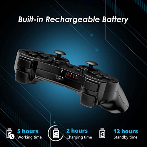 Chengdao Controller For Ps3 Wireless Controller For Sony 2 Pack Game Controller Compatible With Playstation 3 With High-Performance Motion Sense Double Vibration And Charging Cable #TOP5