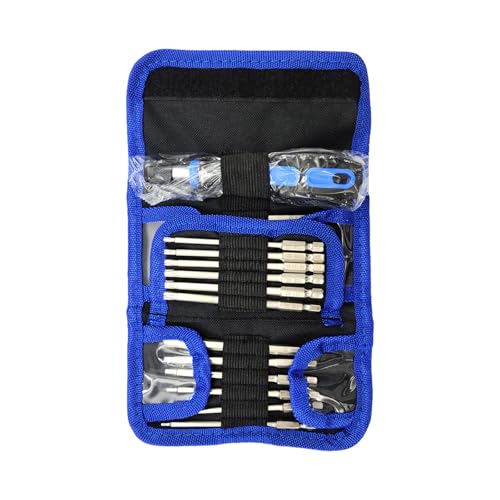 Juego de 24 puntas de destornillador de 100 mm para herramientas eléctricas con adaptador de cambio rápido y estuche de almacenamiento, juego de puntas magnéticas
