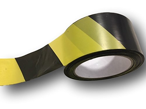 Cinta De Barrera Amarillo/Negro 50mm X 100m - Señalización Advertencia, Seguridad Perimetral, Polietileno Resistente (Pack De 12)