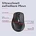 Trust Zevo Ultraschnell Wiederaufladbar Kabellose Maus, Bluetooth + 2.4GHz, Leise Tasten, Ultraschnelles Aufladen (3 Min = 24 Tage Akku), 85% Recyclingkunststoff, Mehrgeräte Funkmaus PC Mac, Schwarz