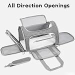 Soft-Sided Cat/Dog/Pet Carrier, Collapsible Pets Travel Carriers for Big Cats/Small Dogs with Shoulder Strap & Removable Mat, Mesh Puppy Carry Bag, Up to 16 Lbs, TSA Airline Approved(Gray) - Image 2