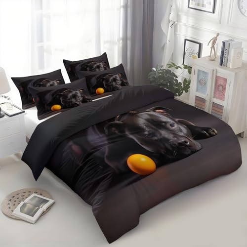 Parure de Lit 240x260 Bouledogue en Microfibre Douce avec Fermeture Éclair Éclair - 3