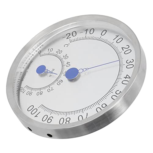 Round Thermometer Stainless Steel Outdoor Hygrometer Large Weather Heat (Without Holder)