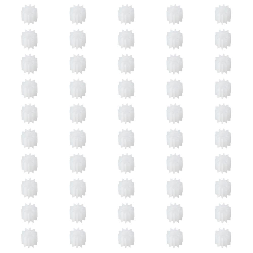 FEIYING 50pcs Plastic Gears White,Plastic Worm Gears, 102A Reduction Gear for DIY Cars, Robots