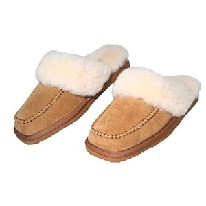 Square Toe Women Slipper Leather & Sheepskin EVA Soles Comfortable & Light-Weight Indoor Outdoor House Slipper