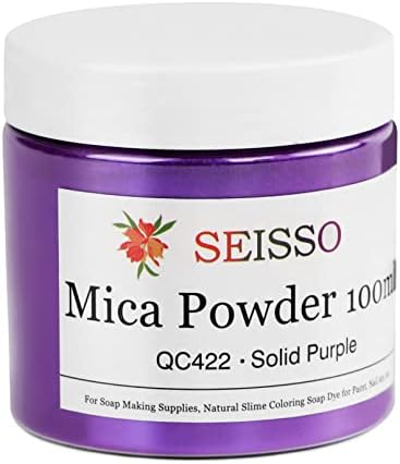 Mica Powder - 100g/3.5oz. Purple Mica Powder for Epoxy Resin Violet Natural Shimmer Resin Pigment Powder Dye for Soap Making, Slime, Bath Bomb, Candle Making, DIY Crafting Projects
