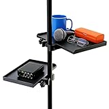 Lifexciting 2pcs Microphone Stand 9.4'x6.8' 7.9'x5.5' Tray Adjustable Clamp-on Utility Shelf Rack Tray for...