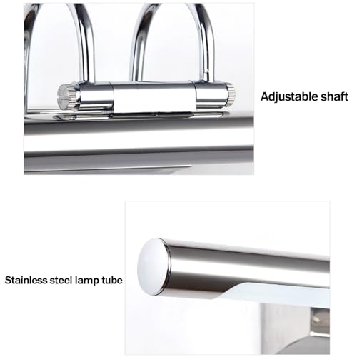 Aplique de espejo LED de 55cm plateado con luz cálida para el baño 4