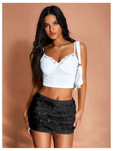 Image of Floerns Women's Sequin Low Waist Mini Skorts Night Out Skirt Shorts