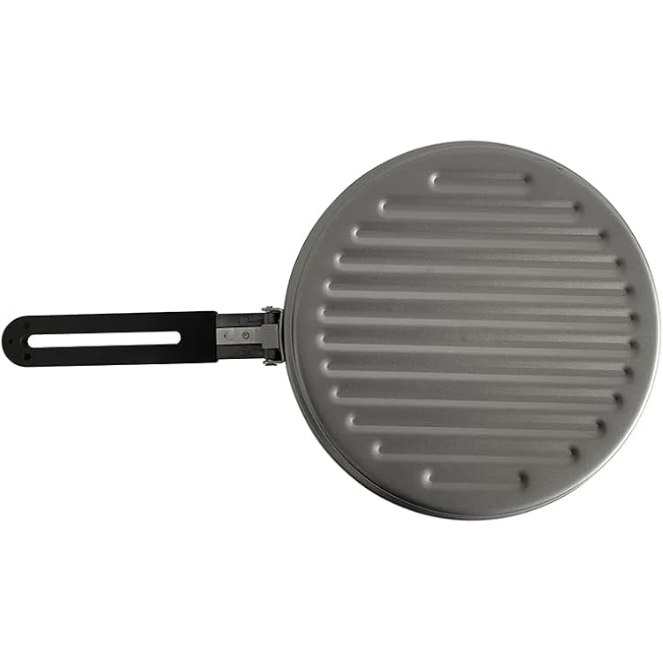 KAPILA 1100ml Titanium Frying Pan with Stainless Steel Folding Handle Camping Pot Titanium Camping Pot Titanium Cookware Backpacking (1100ml)