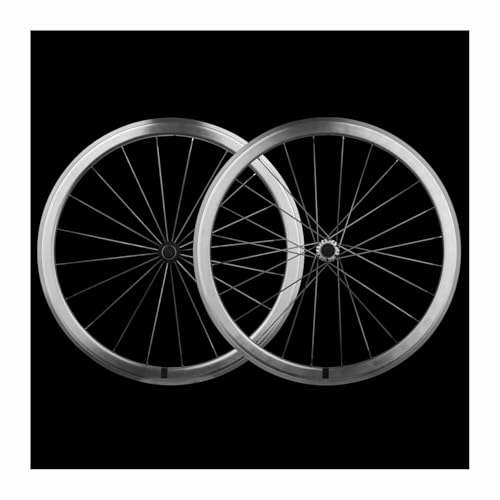 700C固定ギアレーシングフロントリアホイール40mmダブルウォールアルミ合金リム、Vブレーキ、100×9mmクイックリリース9.5×120MMソリッドアクスル、両面固定ギアハブホイールセット(1 pair)