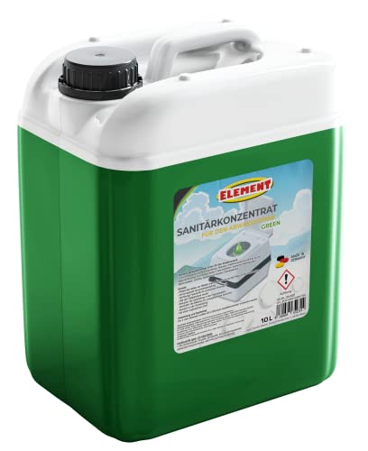 Líquido sanitario I Concentrado sanitario I Inodoro de camping Depósito de aguas residuales WC 10L I Green I Líquido sanitario para tanque de aguas residuales del inodoro de camping I Aditivo