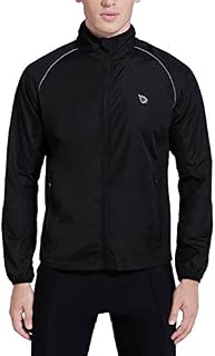 BALEAF Men's Cycling Running Jacket Windproof Windbreaker Breathable Coat Black Size XXL