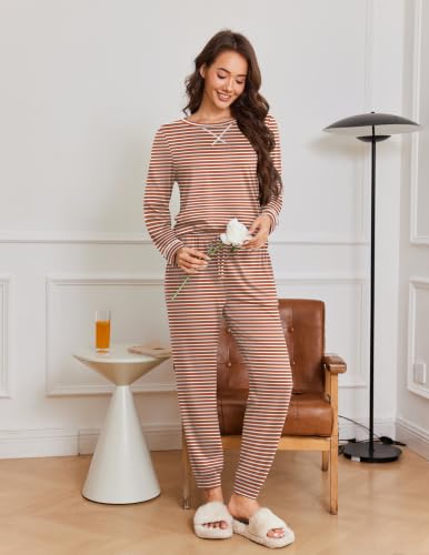 Ekouaer Pajamas for Women Set Long Sleeve Top and Jogger Pants Lounge Sets - image 5
