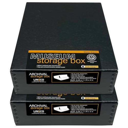 Lineco Archival Storage Box 2 Pack Acid-Free Black