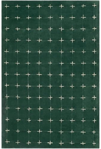 Artcore Mallory Hand Tufted Wool Area Rug, Checkered Nordic Design,