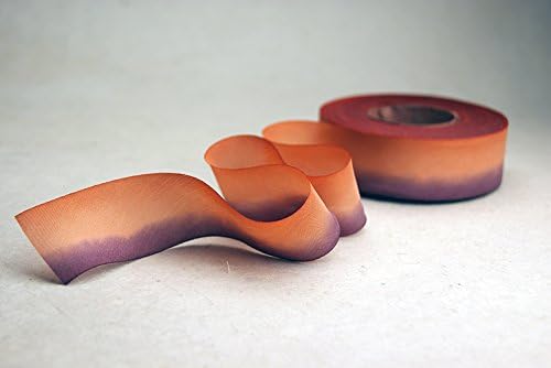 2.5" (64mm) Hand Dyed Silk Ribbon bias Cut 3 Yard Cutting - Color 506 Orange Purple