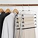 TOPIA HANGER Pants Hangers Space Saving, 2-Pack Swing Arm Pants Organizer for Closet, Non-Slip Foam Padded Organizer Hanger for Multi Slacks, Jeans, Trousers, Skirts, Scarfs, Black-CT08B