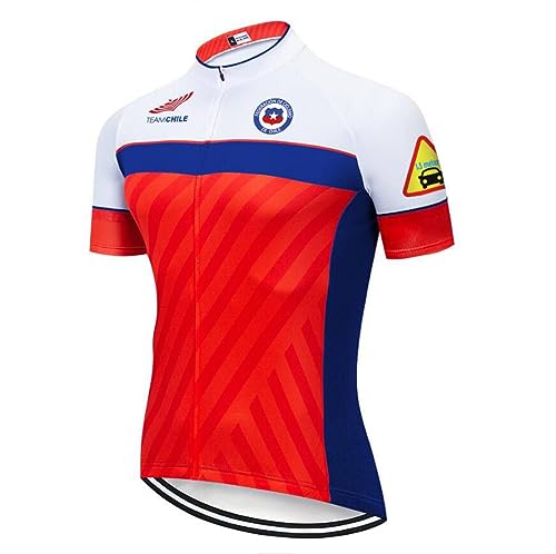{Maillots Ciclismo Libro Maillots Ciclismo DELIGUO Maillots De Ciclismo para Hombre - Chile Jersey Bicicleta Al Aire Libre MTB Ciclismo Chaqueta Montaña Camisa Corta...