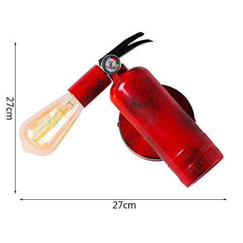 Modeen Red Fire Extinguisher Creative Wall Lamp Retro Industry Iron Wall Light Modern Bar Restaurant Aisle Wall Lamp Indoor E27 Wall Sconce