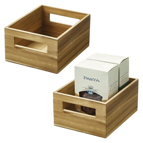 Bac de rangement en bois d'acacia pour organiser la cuisine et le salon avec élégance