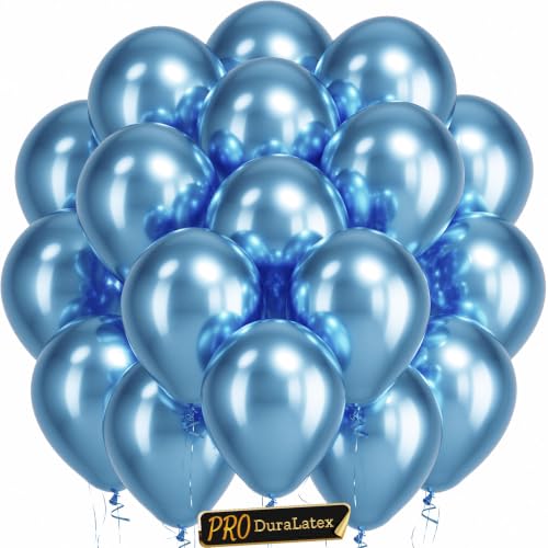 Image of Bezente Pro Duralatex Metallic LightBlue Extra-Thick Balloon 120Pack 10inch