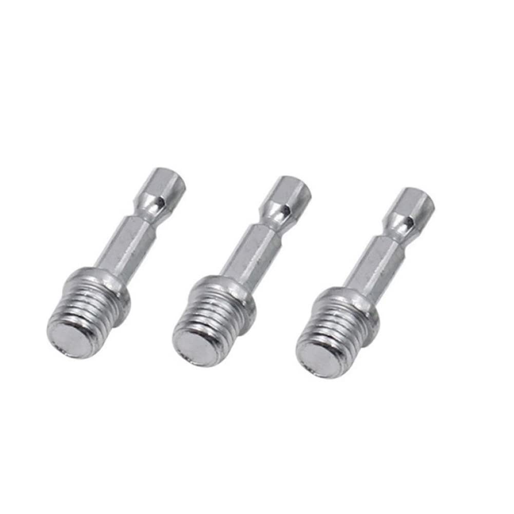 Lot de 3 adaptateurs de tige de connexion hexagonale 1/4 pour perceuse Mandrin M10 Disque de polissage