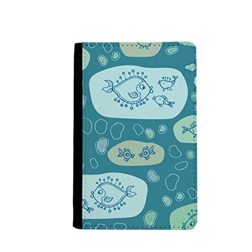 Porte-passeport poissons dessin abstrait pour organiser vos voyages avec style