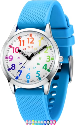 Image of Kids Analog Watch, Learning Watch for Kids 8-12, Waterproof Time Teacher Watches for Boys Ages 5-7 6-8, Easy to Read Educational Girls Watches Ages 8-12, Great Gift Boys Girls Year 4-12 Old Waterproof