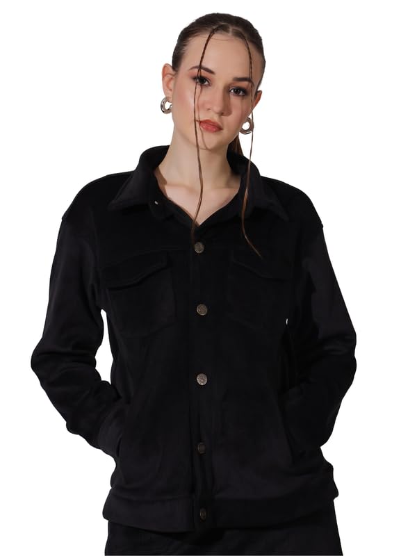 neudis Women's Olive green Corduroy Utility Jacket with Button Closure, Multiple Pockets-picture-14