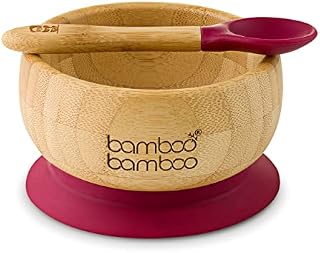 bamboo bamboo ® Suction Bowl for Baby  Bamboo Baby Bowl and Spoon Set with Removable Silicone Suction Cup for Kids | 350ml | Non-Toxic | Cool to The Touch | Ideal for Baby-Led Weaning