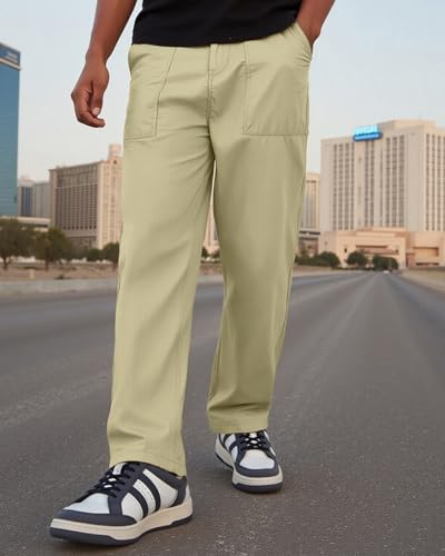Image of Bewakoof Men's 100% Cotton Solid Regular Fit Pant | Pant for man | Chinos pants for men | Men trousers | Casual Pants for Men | Trousers for man | Men's Regular Casual Pants | Cotton Pant for Men | Everyday Casual | Utility Streetwear | Lightweight & Flexible