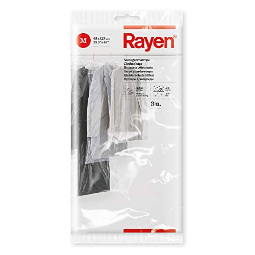 Rayen 3 Bolsas para Guardar Ropa, Polietileno, 65 x 125 cm